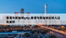 香港与新加坡gdp,香港与新加坡比较人口及面积