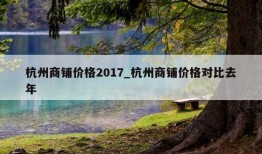 杭州商铺价格2017_杭州商铺价格对比去年