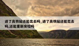 进了高铁站还能出去吗_进了高铁站还能出去吗,还能重新安检吗