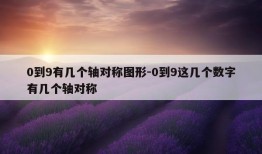 0到9有几个轴对称图形-0到9这几个数字有几个轴对称