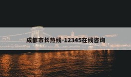 成都市长热线-12345在线咨询