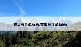 黄山有什么石头,黄山有什么石头?