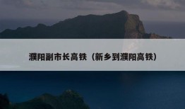 濮阳副市长高铁（新乡到濮阳高铁）