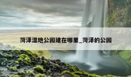 菏泽湿地公园建在哪里_菏泽的公园