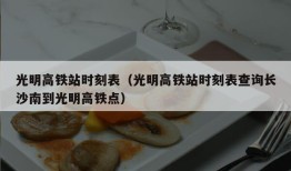 光明高铁站时刻表（光明高铁站时刻表查询长沙南到光明高铁点）