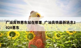 广汕高铁惠东站在那里_广汕高铁最新消息2020惠东