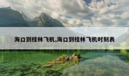 海口到桂林飞机,海口到桂林飞机时刻表