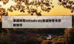 泰国帅哥leknakrab|泰国帅哥电视剧推荐