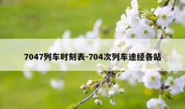 7047列车时刻表-704次列车途经各站