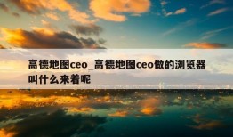 高德地图ceo_高德地图ceo做的浏览器叫什么来着呢