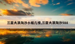 三亚大浪淘沙小姐几楼,三亚大浪淘沙588