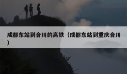 成都东站到合川的高铁（成都东站到重庆合川）