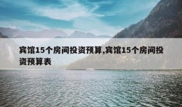 宾馆15个房间投资预算,宾馆15个房间投资预算表