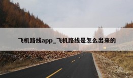 飞机路线app_飞机路线是怎么出来的