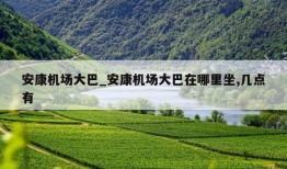 安康机场大巴_安康机场大巴在哪里坐,几点有