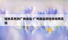 桂林高铁到广州南站-广州南站到桂林阳朔高铁