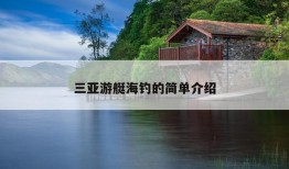 三亚游艇海钓的简单介绍