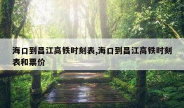 海口到昌江高铁时刻表,海口到昌江高铁时刻表和票价