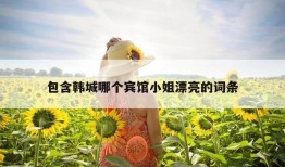 包含韩城哪个宾馆小姐漂亮的词条