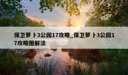 保卫萝卜3公园17攻略_保卫萝卜3公园17攻略图解法