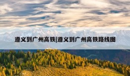 遵义到广州高铁|遵义到广州高铁路线图