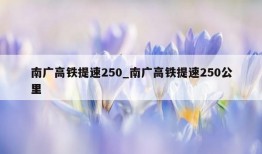 南广高铁提速250_南广高铁提速250公里