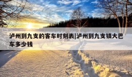 泸州到九支的客车时刻表|泸州到九支镇大巴车多少钱