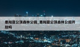 惠阳亚公顶森林公园_惠阳亚公顶森林公园开放吗