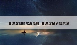 白洋淀到哈尔滨高铁_白洋淀站到哈尔滨